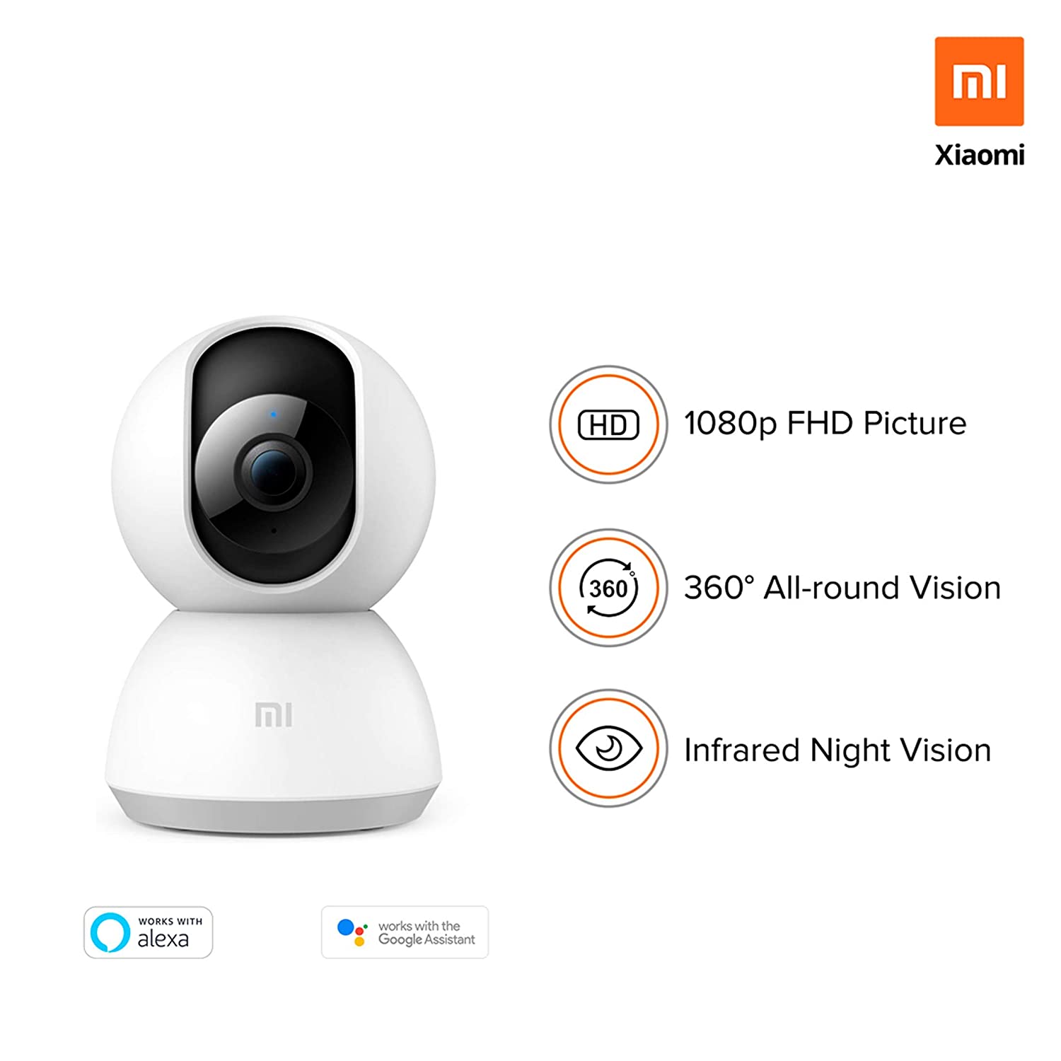 Xiaomi Caméra de Surveillance Mi Home Security Camera 360° 1080P