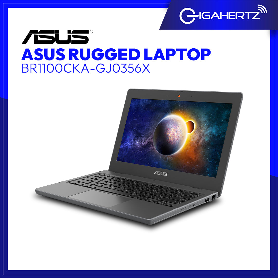 Asus Rugged Laptop BR1100CKA - GJ0356X | 11.6" HD | Pentium Silver N6000 | UHD Graphics | 4GB RAM | 64G EMMC | Gigahertz