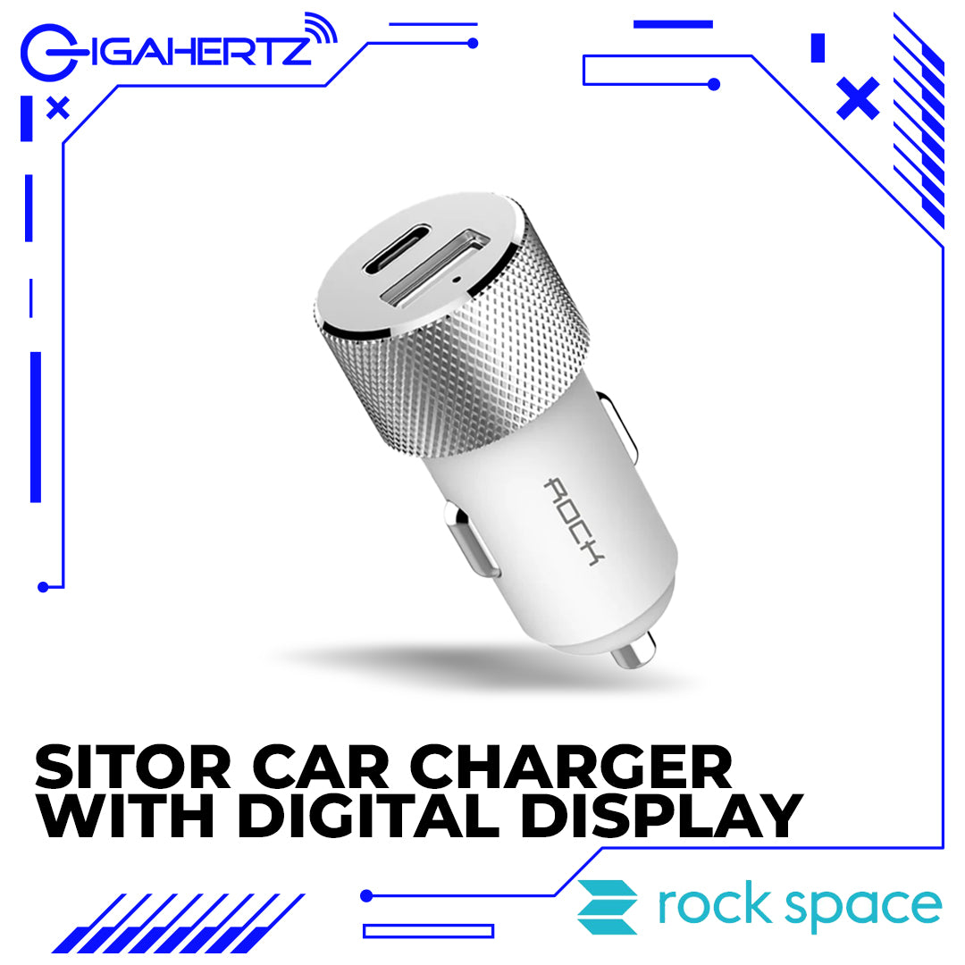 Rock Space Sitor Car Charger With Digital Display