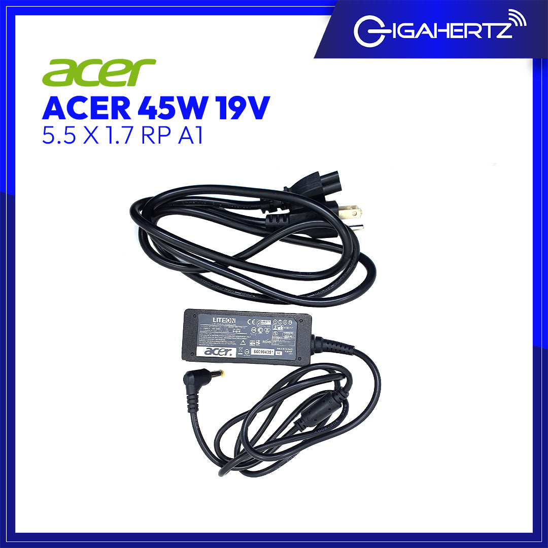 Acer Adapter 45W 19V 5.5 X 1.7 RP A1 | Gigahertz