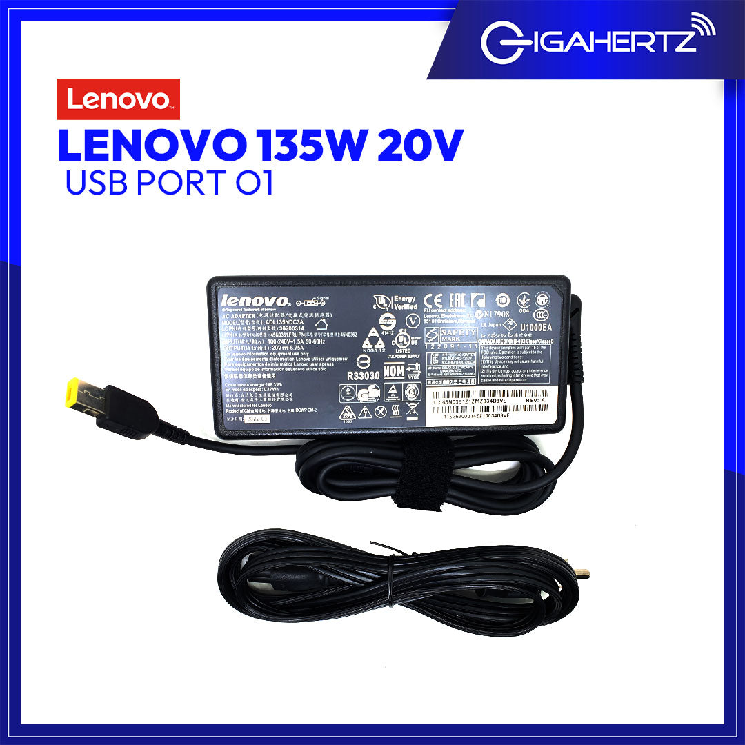 Lenovo Adapter 135W 20V USB Port O1 | Gigahertz