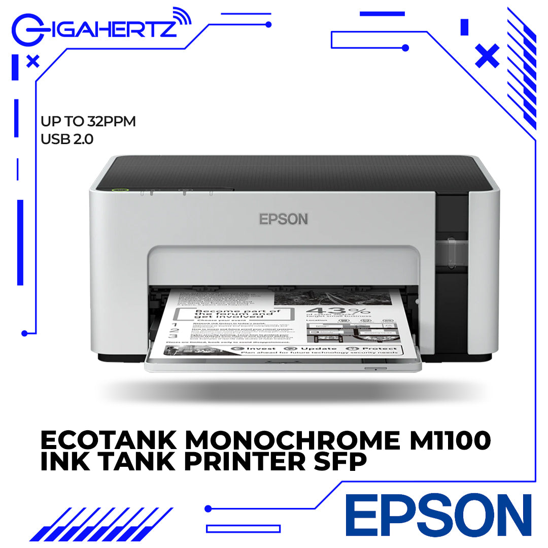 Epson Ecotank Monochrome M1100 Ink Tank Printer Sfp 3555