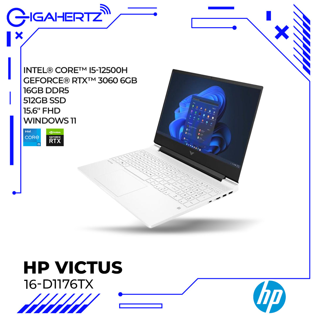 HP Victus 16-D1176TX Gaming Laptop | 15.6" FHD | i5-12500H | GeForce RTX 3060 | 16GB RAM | 512GB SSD | WIN 11