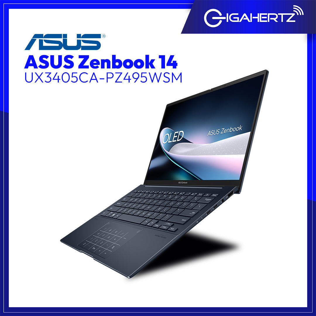 ASUS Zenbook 14 UX3405CA-PZ495WSM | 14" OLED | Intel® Core™ Ultra 9 Processor 285H | 	Intel® Arc™ Graphics | 16 GB RAM | 1 TB SSD | WIN 11