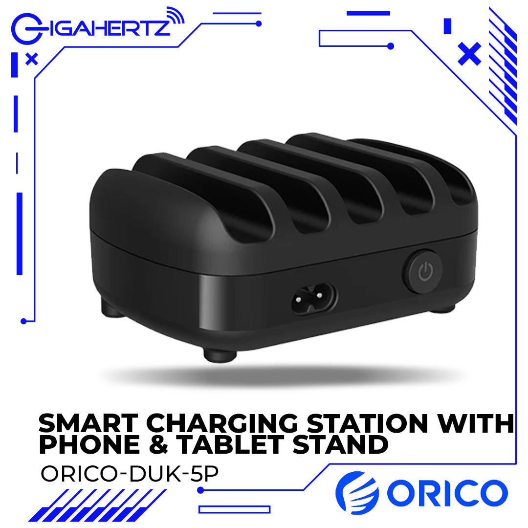 Orico 40W 5 Port USB Smart Charging Station with Phone & Tablet Stand