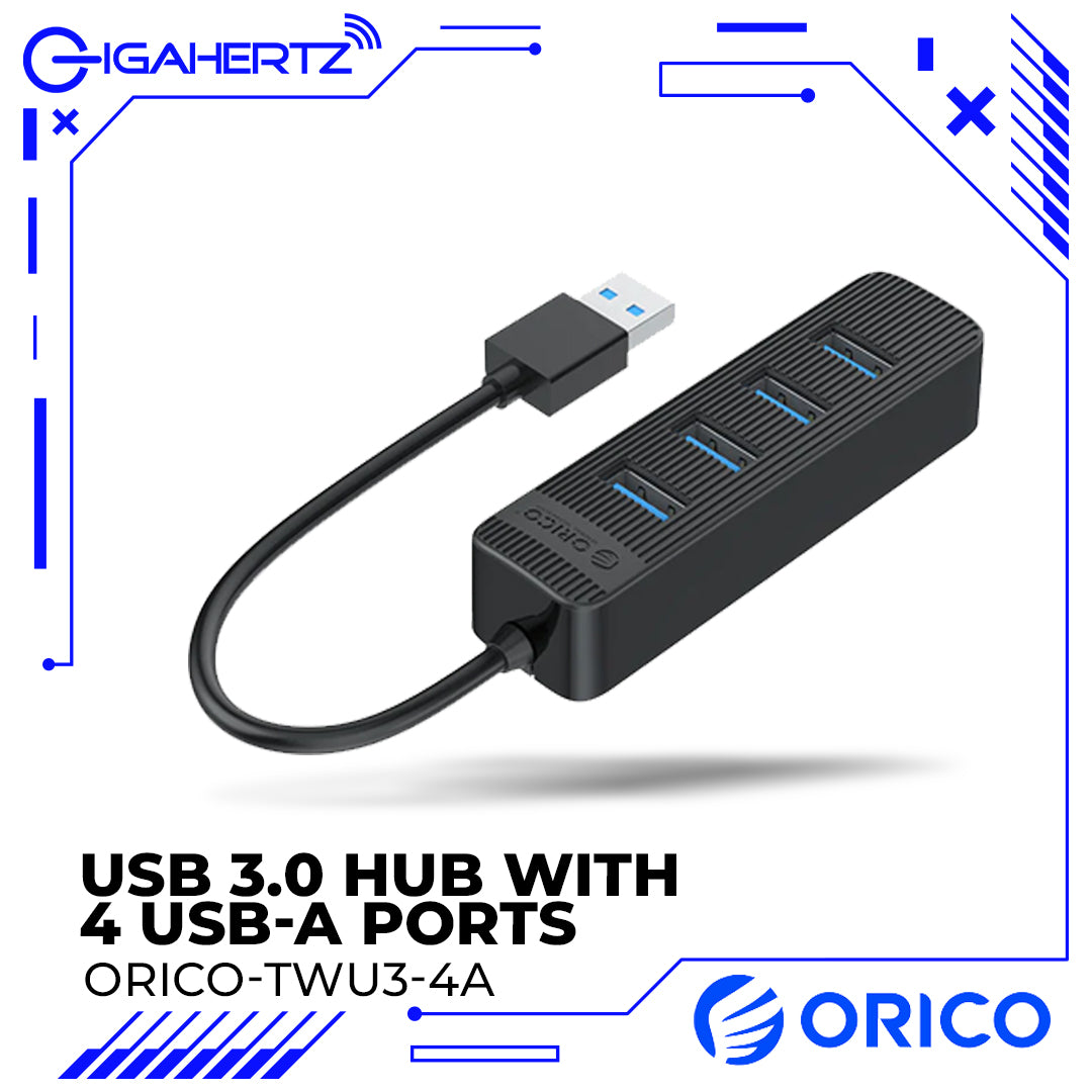Orico USB 3.0 Hub with 4 USB-A Ports With USB-C Power Supply