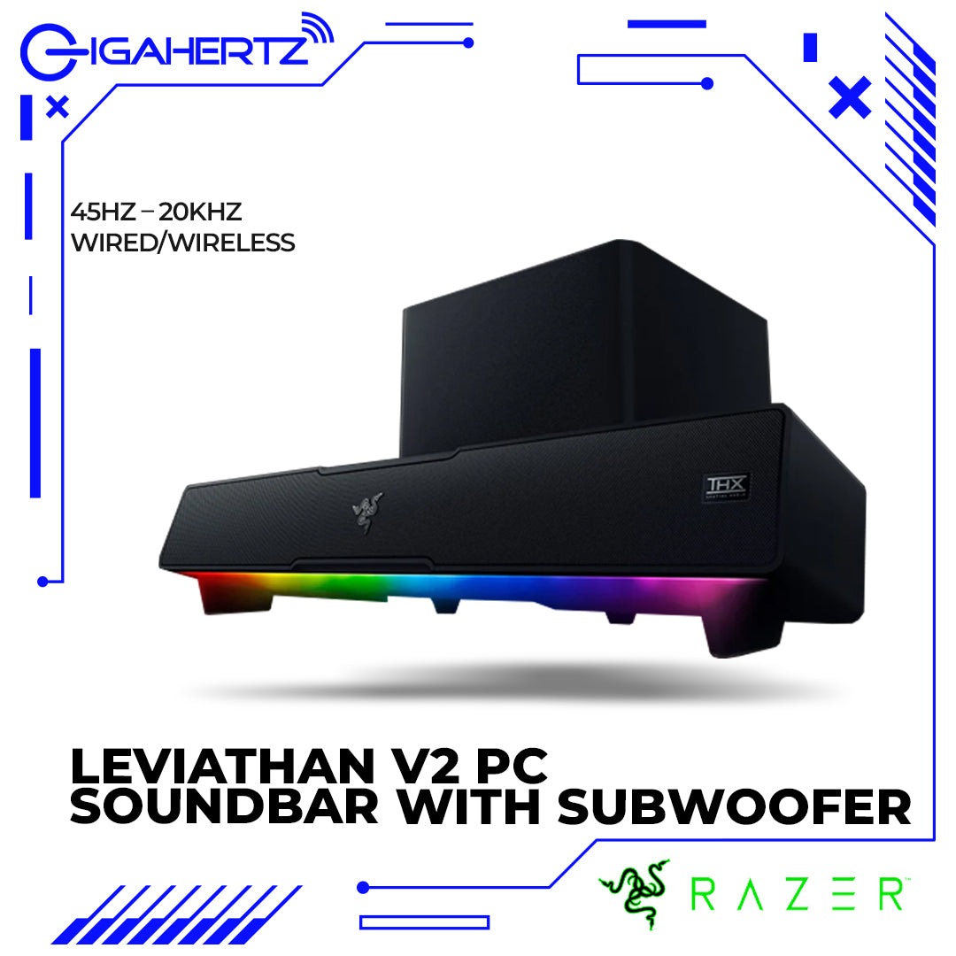 Razer Leviathan V2 PC Gaming Soundbar with Subwoofer