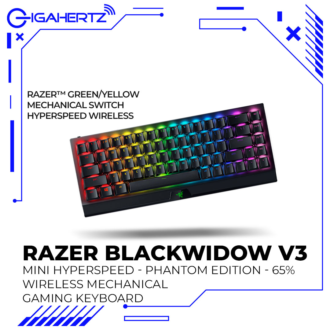 Razer BlackWidow V3 Mini HyperSpeed - Phantom Edition - 65% Wireless Mechanical Gaming Keyboard