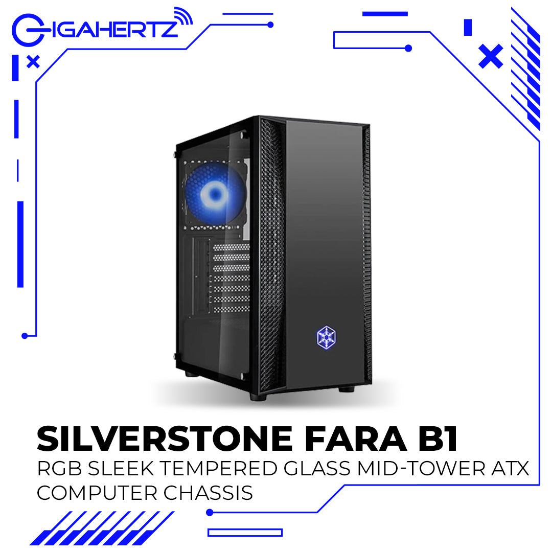 SilverStone FARA B1 RGB Sleek Tempered Glass Mid-tower ATX Computer Chassis