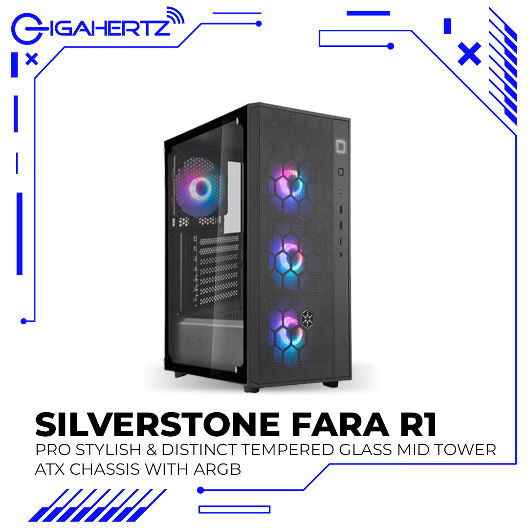SilverStone FARA R1 PRO Stylish & Distinct Tempered Glass Mid Tower ATX Chassis with ARGB