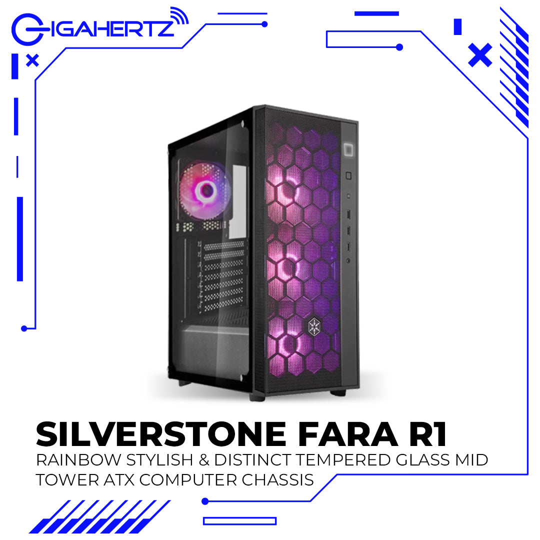 SilverStone FARA R1 Rainbow Stylish & Distinct Tempered Glass Mid Tower ATX Computer Chassis