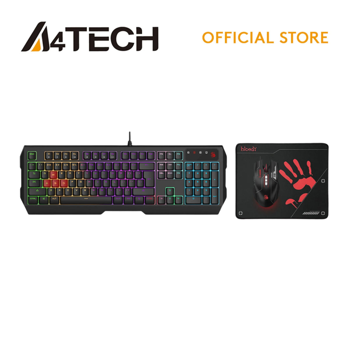 A4Tech B1700 Bloody USB Gaming Keyboard, Pad And Mouse Combo | Gigahertz