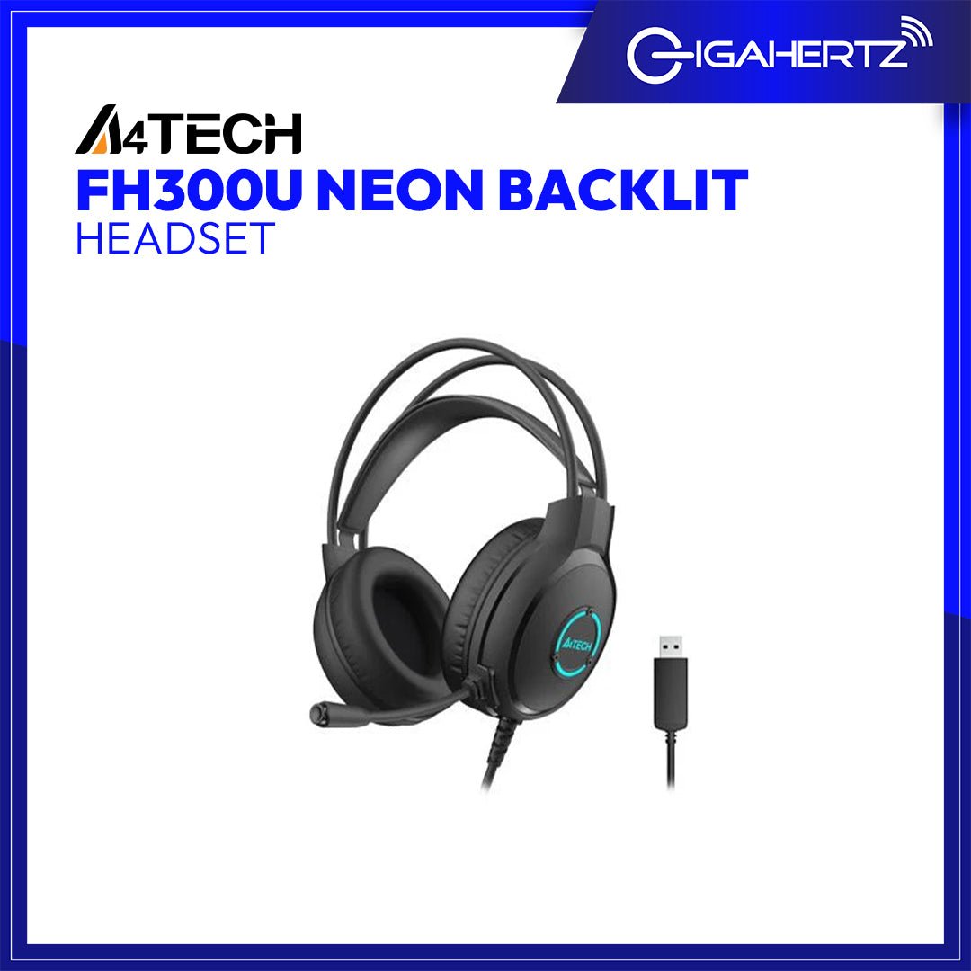 A4Tech FH300U Neon Backlit Illuminate USB Stereo Headset | Gigahertz