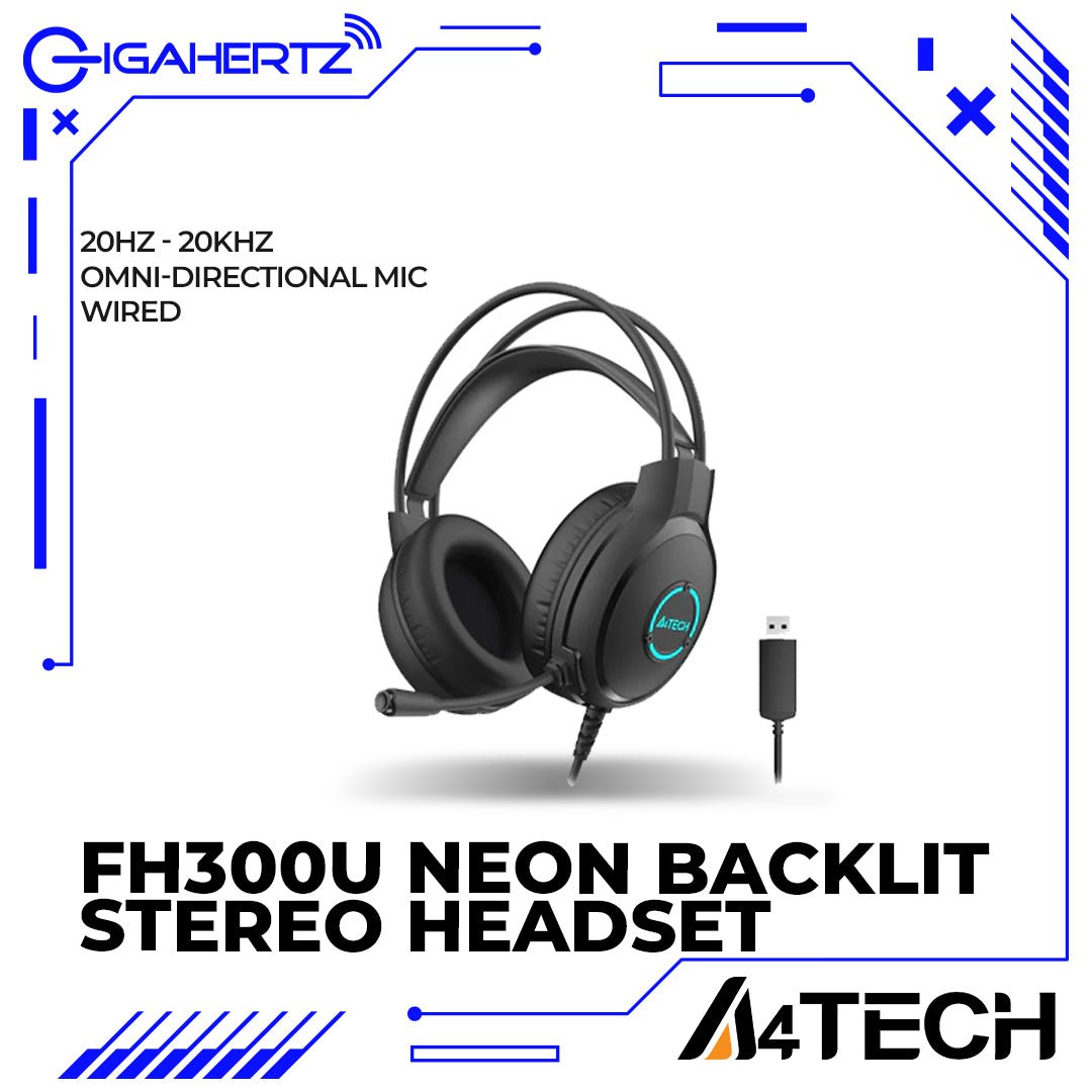 A4Tech FH300U Neon Backlit Illuminate USB Stereo Headset | Gigahertz