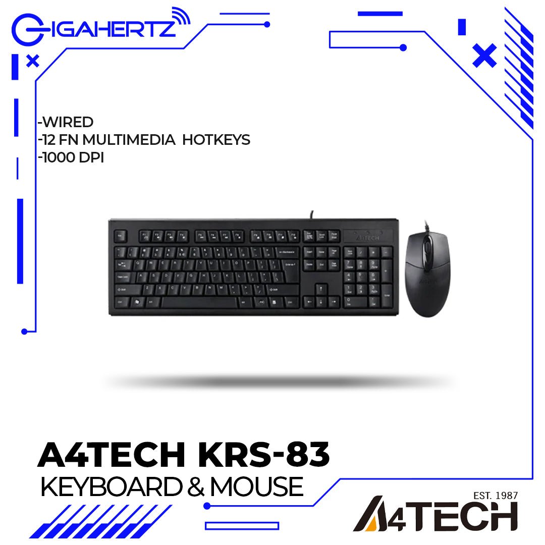 A4Tech KRS - 83 Optical Mouse and Keyboard Combo | Gigahertz