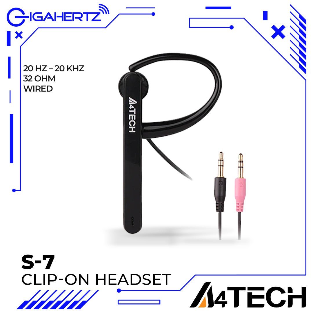 A4Tech S - 7 Chat Mate Clip - On Headset | Gigahertz