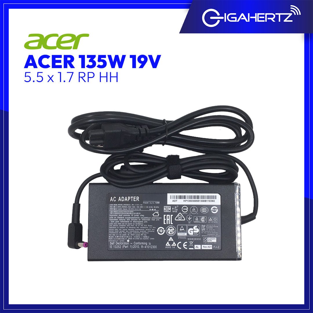 Acer Adapter 135W 19V 5.5 x 1.7 RP HH | Gigahertz