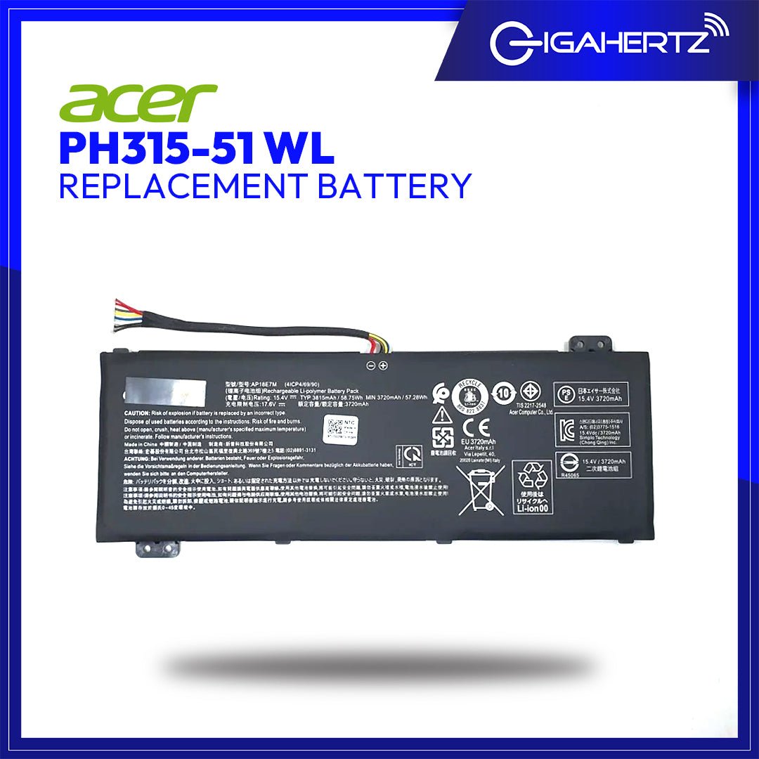 Acer Battery PH315 - 51 WL for Acer Predator Helios PH315 - 51 - 74V4 | Gigahertz