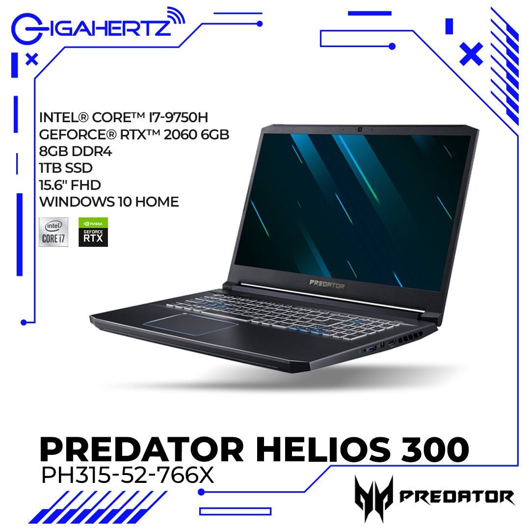 Acer Predator Helios 300 PH315 - 52 - 766X | i7 - 9750H | GeForce RTX 2060 | 8GB RAM | 1TB SSD | WIN 10 | Gigahertz | ACER