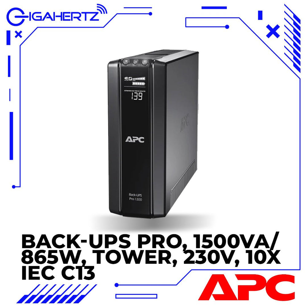 APC Back-UPS Pro, 1500VA/865W, Tower, 230V, 10x IEC C13 outlets, AVR ...