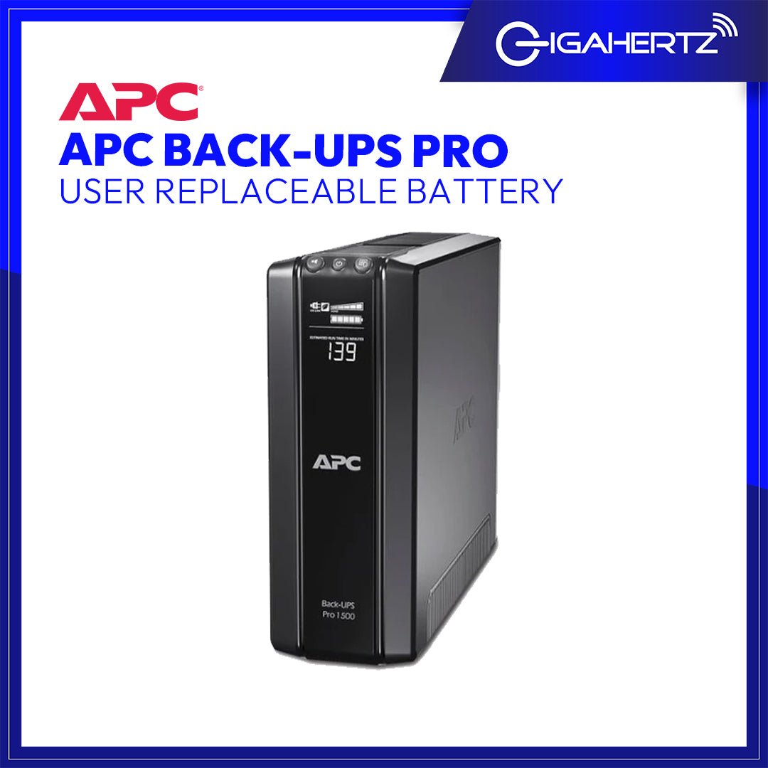 APC Back - UPS Pro, 1500VA/865W, Tower, 230V, 10x IEC C13 outlets, AVR, LCD, User Replaceable Battery | Gigahertz