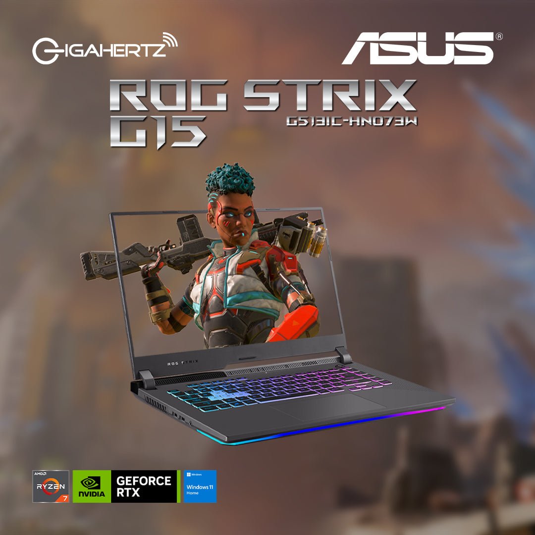 Asus ROG STRIX G15 G513IC - HN073W | Ryzen 7 4800H | GeForce RTX 3050 | 8GB RAM | 512GB SSD | WIN 11 | Gigahertz | Asus