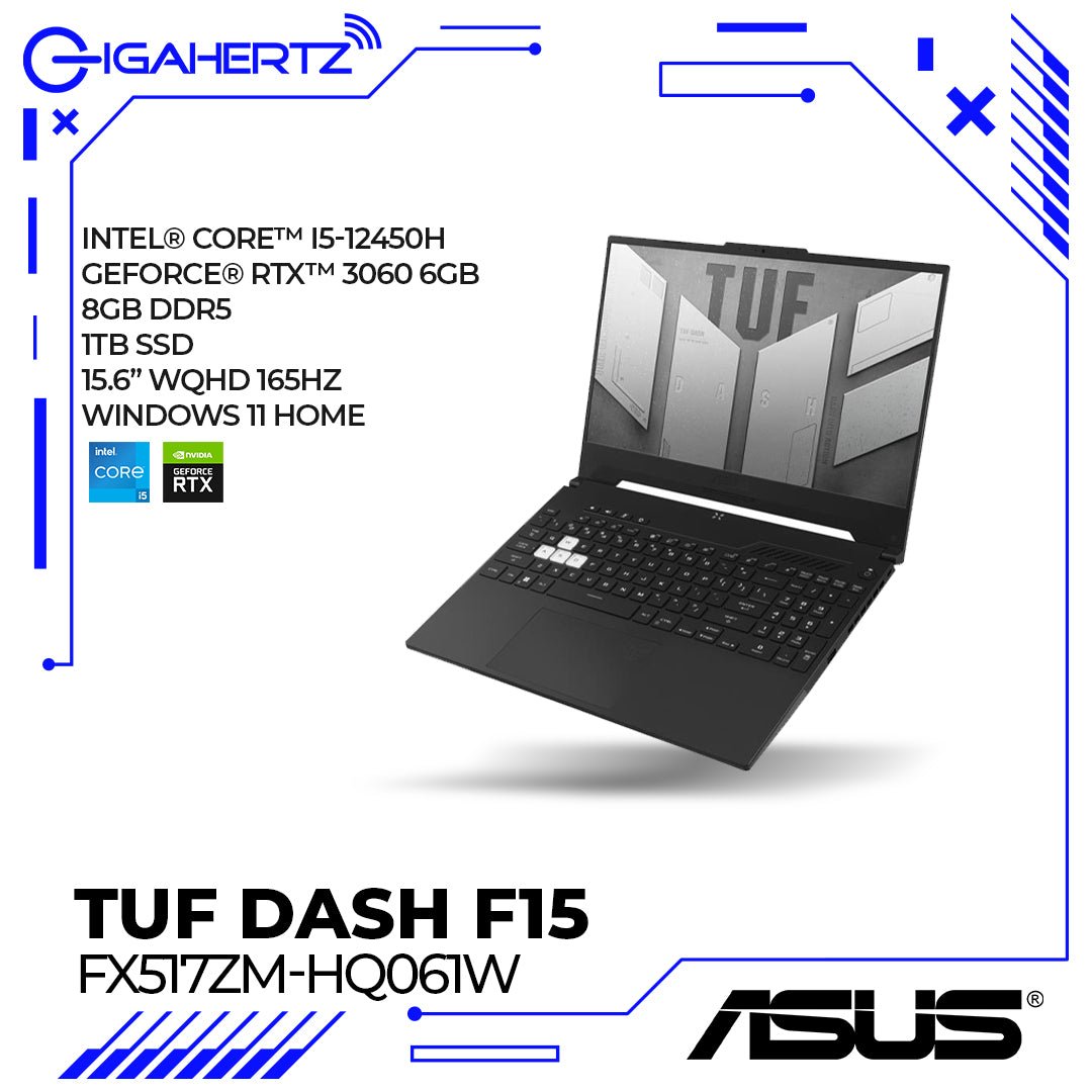 Asus TUF Dash F15 FX517ZM-HQ061W | i5-12450H | GeForce RTX 3060 | 8GB RAM | 1TB SSD | WIN 11 - Laptop Tiangge | Gigahertz