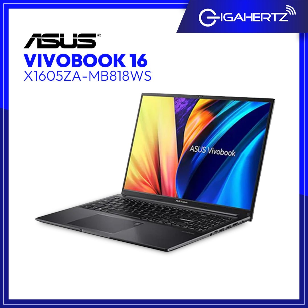 Asus Vivobook 16 X1605ZA - MB818WS | 16" WUXGA | i7 - 1255U | Iris Xe Graphics | 16GB RAM | 512GB SSD | WIN 11 | Gigahertz