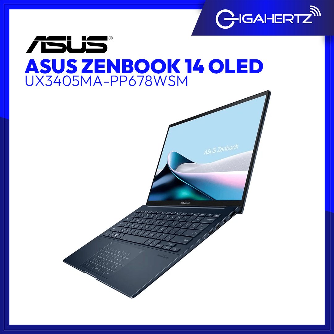 Asus Zenbook 14 OLED UX3405MA - PP678WSM | 14" OLED | Intel® Core™ Ultra 5 125H | Intel Arc Graphics | 16 GB RAM | 1 TB SSD | WIN 11 | Gigahertz