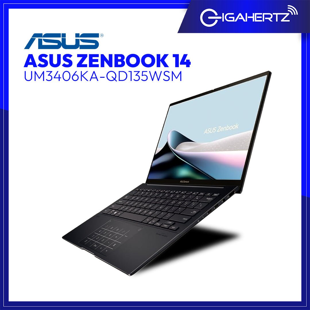 ASUS Zenbook 14 UM3406KA - QD135WSM | 14" OLED | Ryzen™ AI 7 350 Processor | Radeon™ Graphics | 16 GB RAM | 512 GB SSD | WIN 11 | Gigahertz