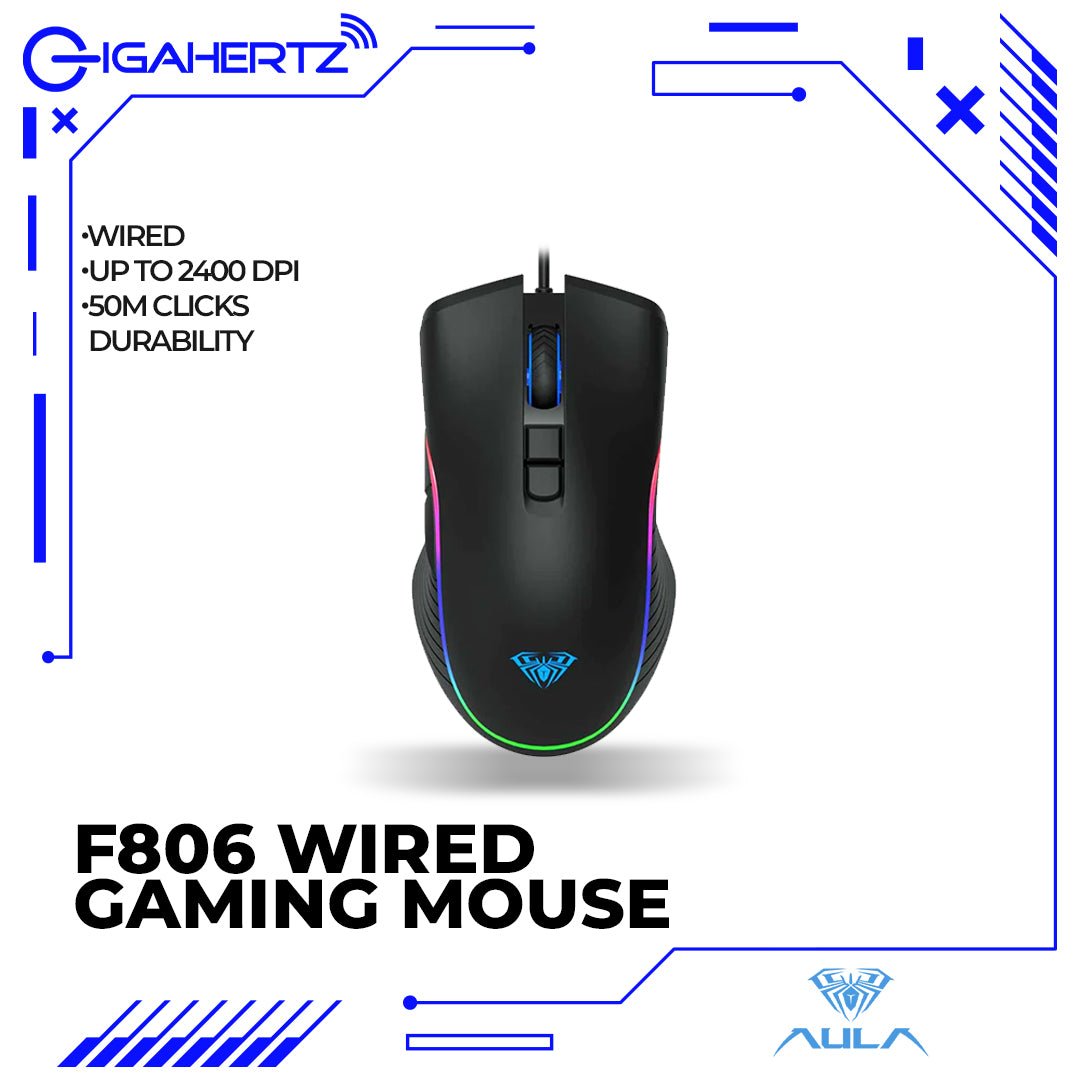 Aula F806 Wired Optical Gaming Mouse | Gigahertz