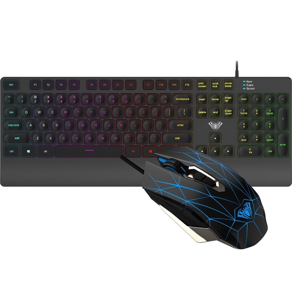 Aula T201 Wired Gaming Membrane Keyboard and Mouse Combo Set | Gigahertz