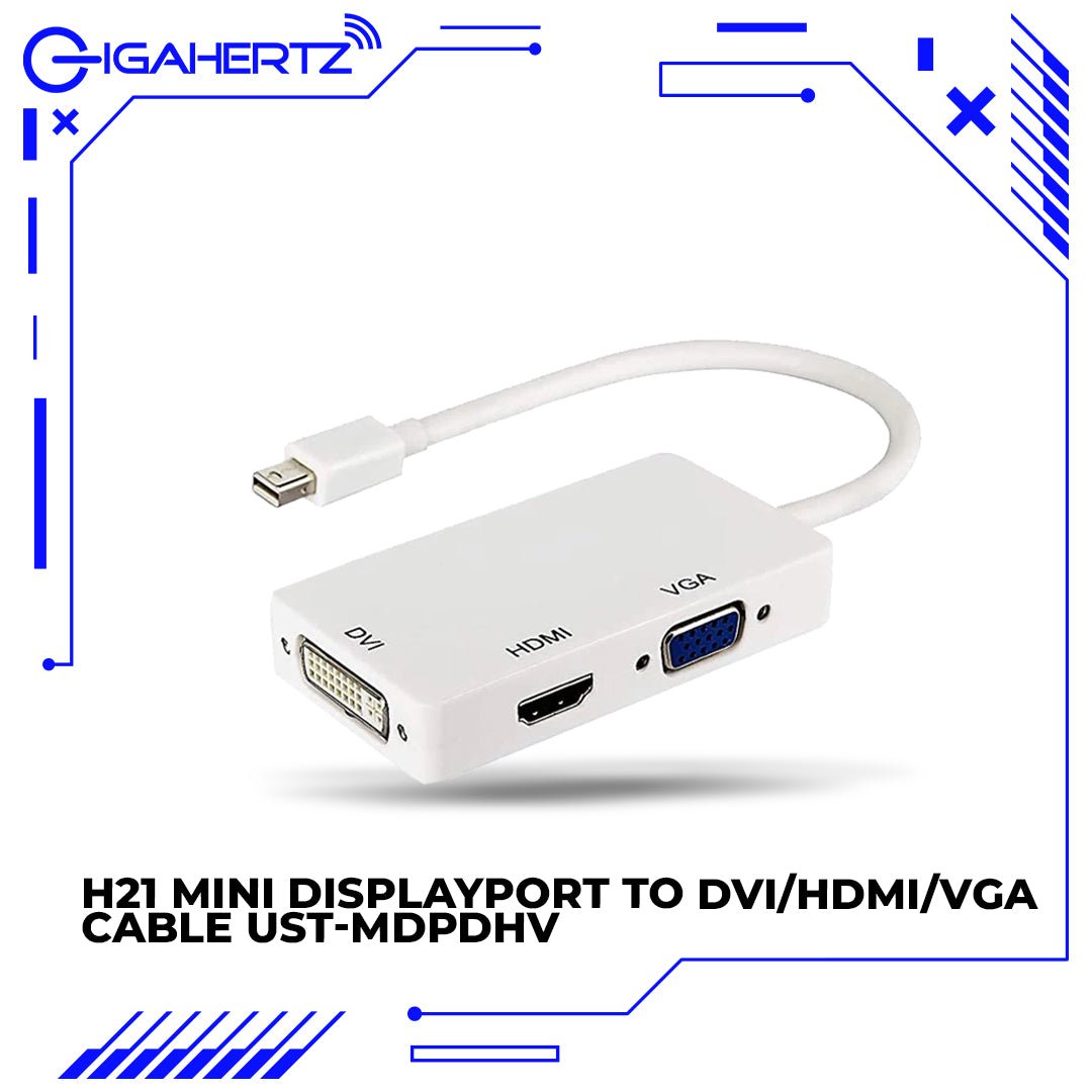 Gen H21 Mini DisplayportTo DVI/HDMI/VGA Cable UST - MDPDHV | Gigahertz