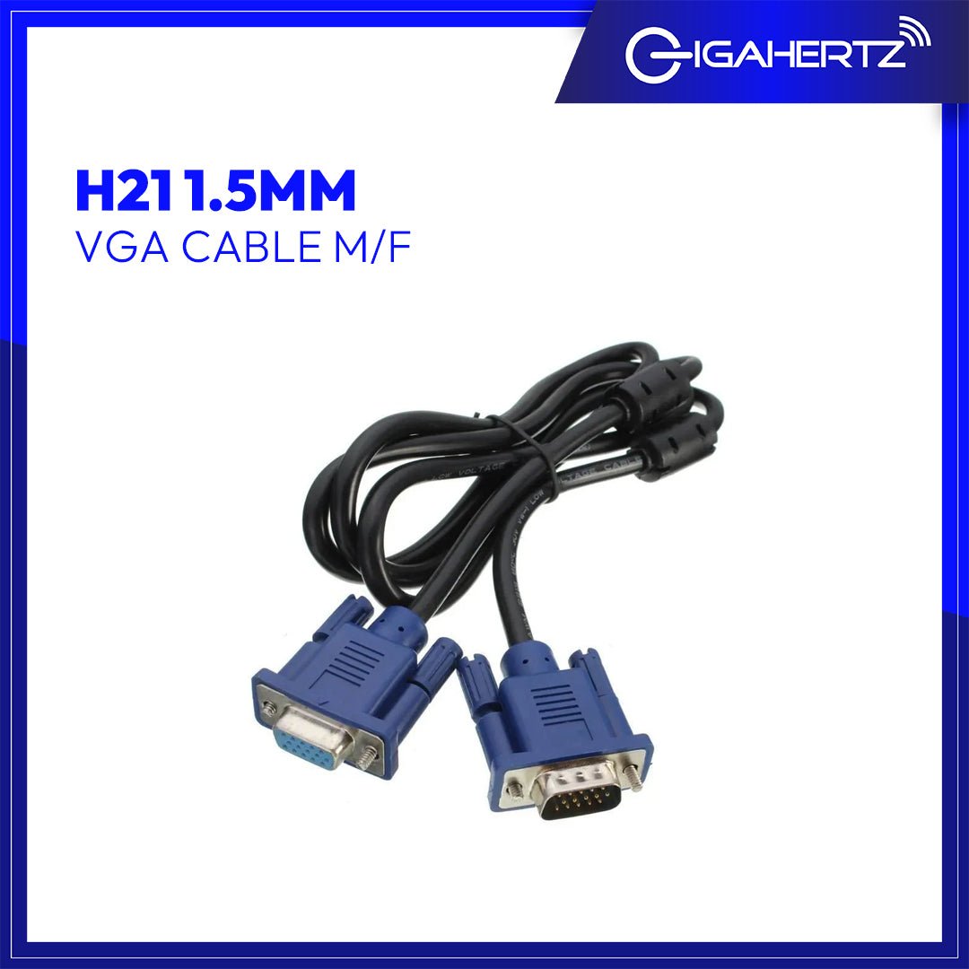 Gen H21 VGA Cable Male To Female 1.5mm | Gigahertz