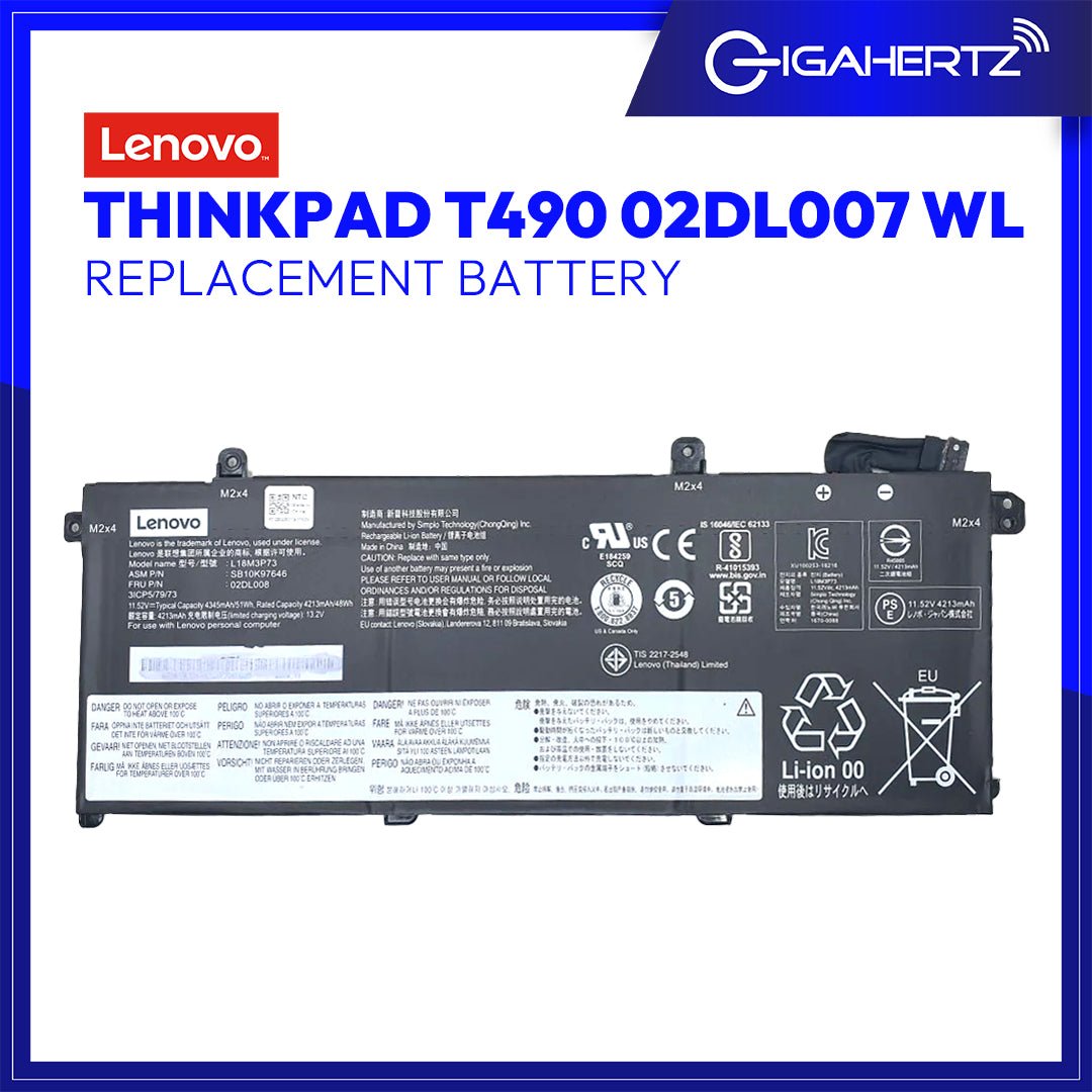 Lenovo 02DL007 BATTERY WL for Lenovo Thinkpad T490 | Gigahertz