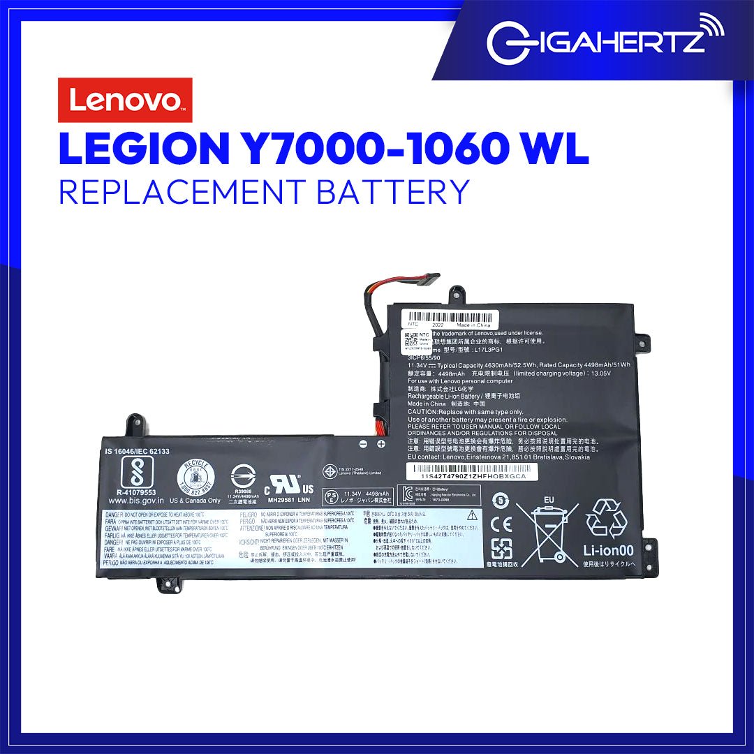 Lenovo Battery Legion Y7000 - 1060 WL for replacement - Legion Y7000 | Gigahertz