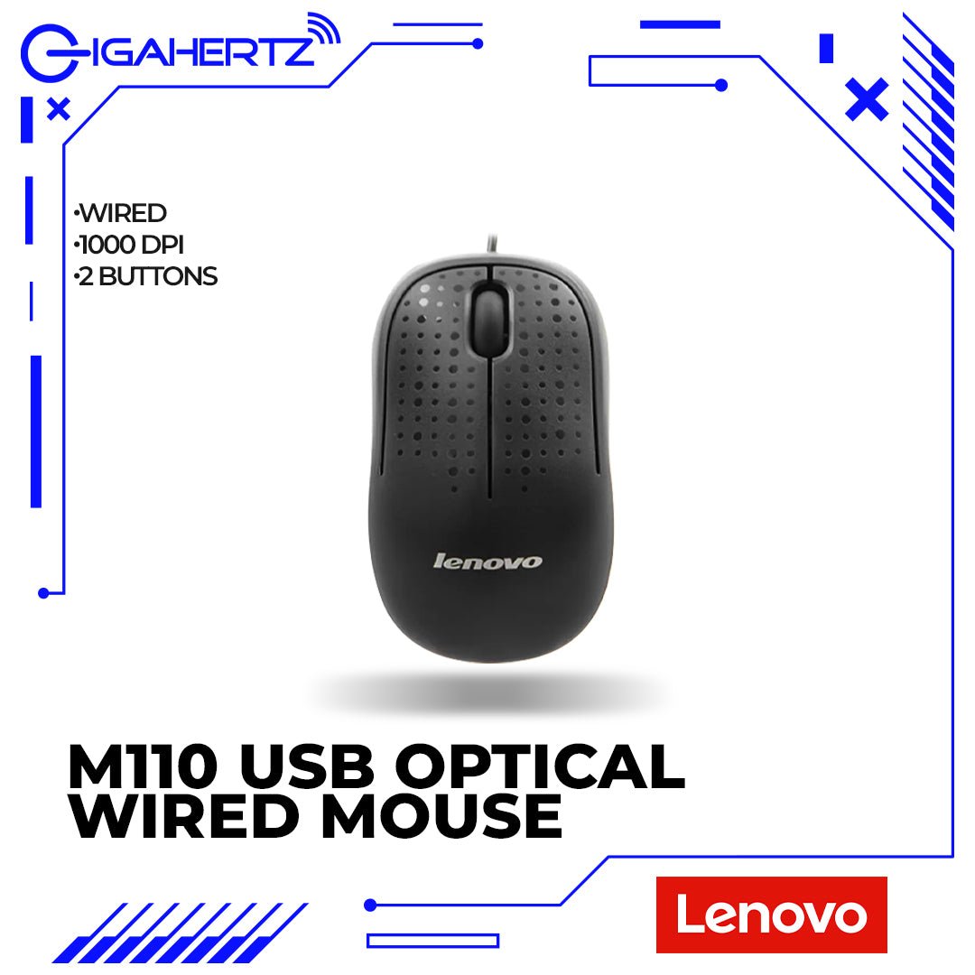 Lenovo M110 USB Optical Wired Mouse | Gigahertz