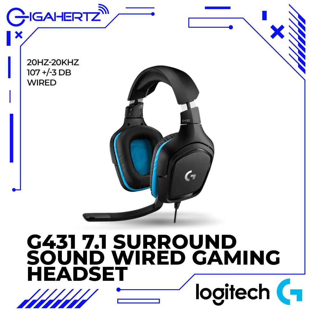 Logitech G431 7.1 Surround Sound Wired Gaming Headset | Gigahertz