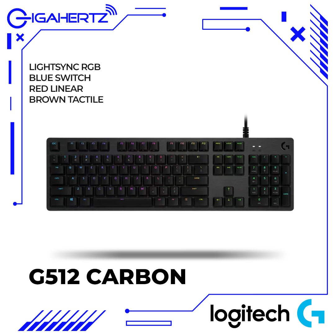 Logitech G512 Carbon LIGHTSYNC RGB Mechanical Gaming Keyboard | Gigahertz