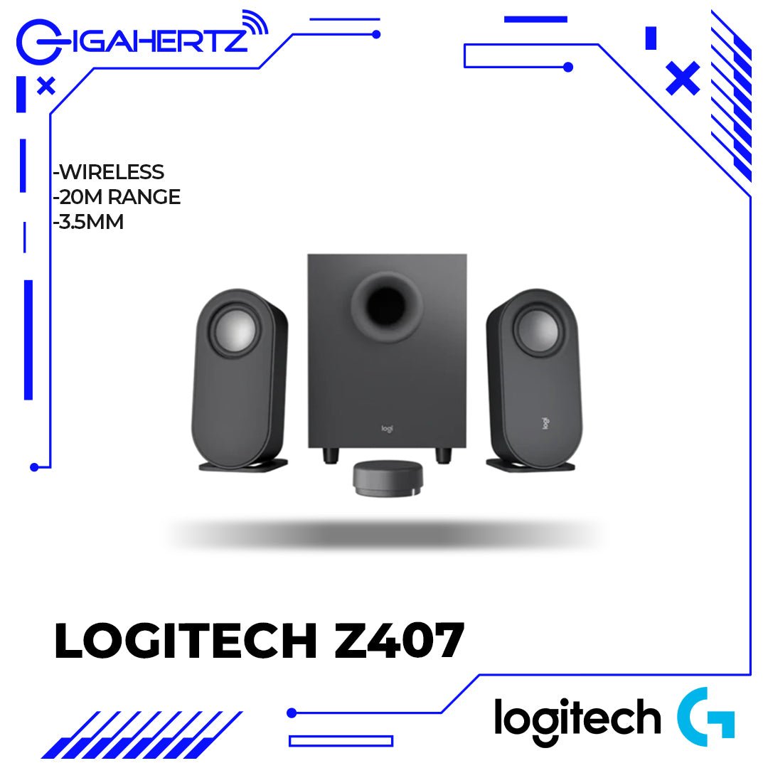 Logitech Z407 Bluetooth Computer Speakers with Subwoofer and Wireless Control | Gigahertz