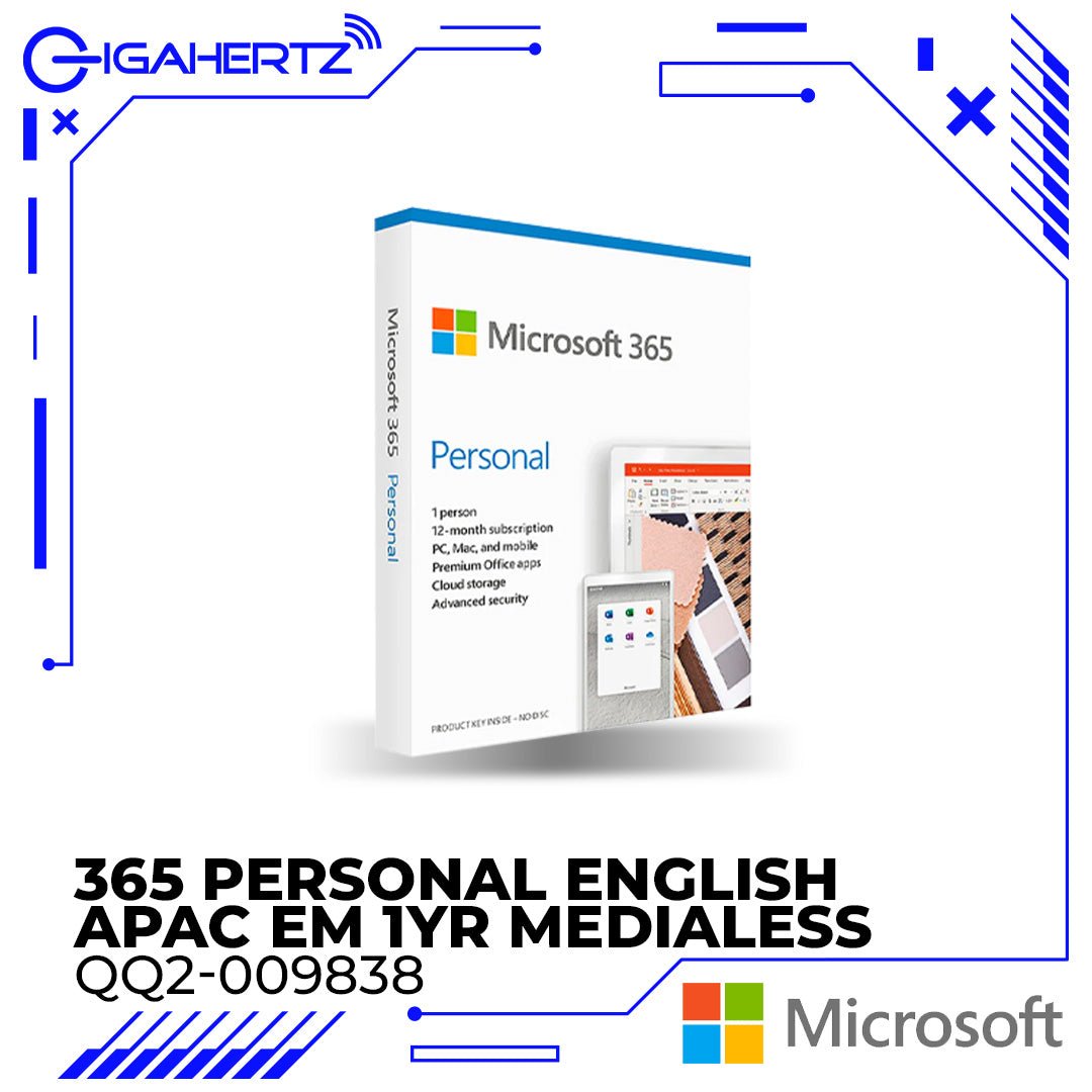 Microsoft Office 365 Personal English QQ2 - 00983 APAC EM 1Yr MediaLess | Gigahertz