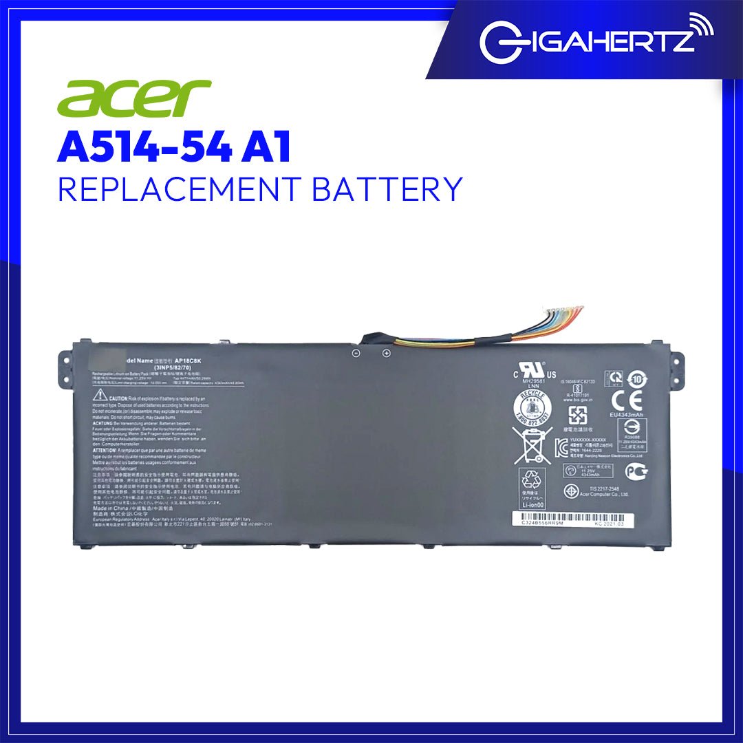 Replacement Battery for Acer A514 - 54 A1 | Gigahertz