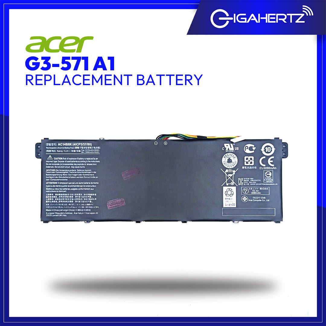 Replacement Battery for Acer G3 - 571 A1 | Gigahertz