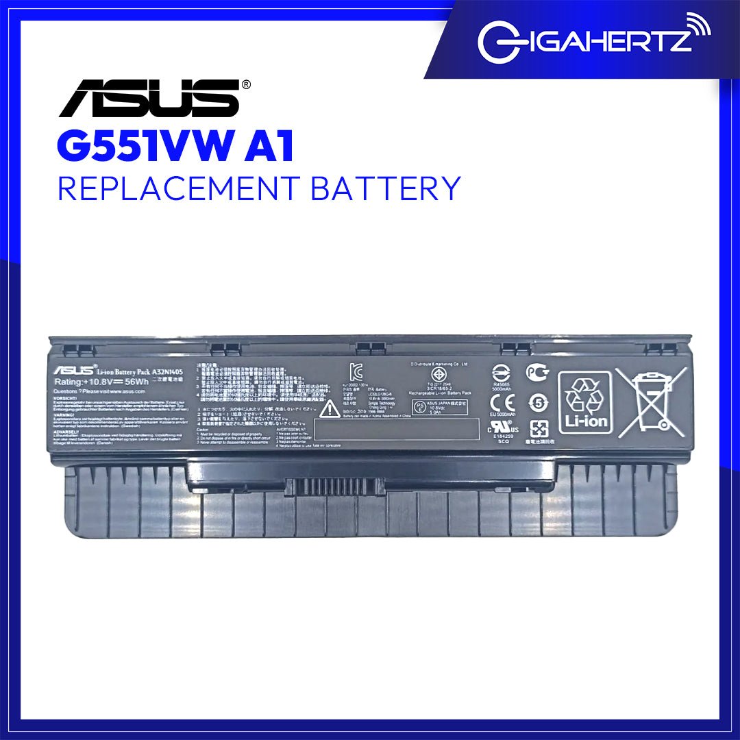 Replacement Battery for Asus G551VW A1 | Gigahertz