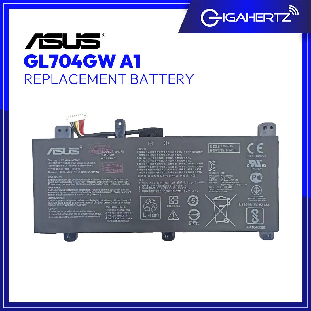 Replacement Battery for Asus GL704GW A1 | Gigahertz