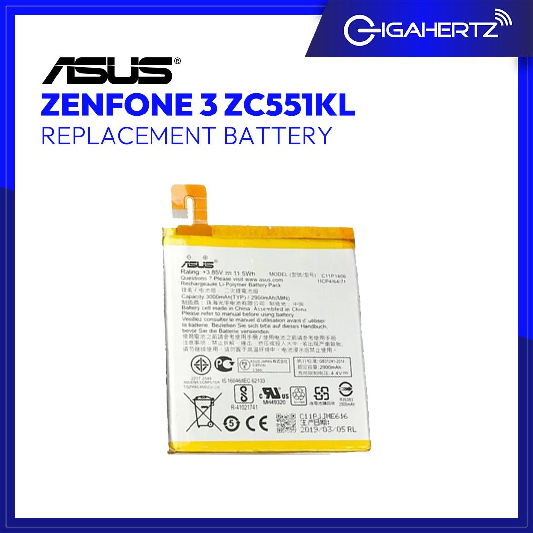 Replacement Battery for Asus Zenfone 3 ZC551KL | Gigahertz