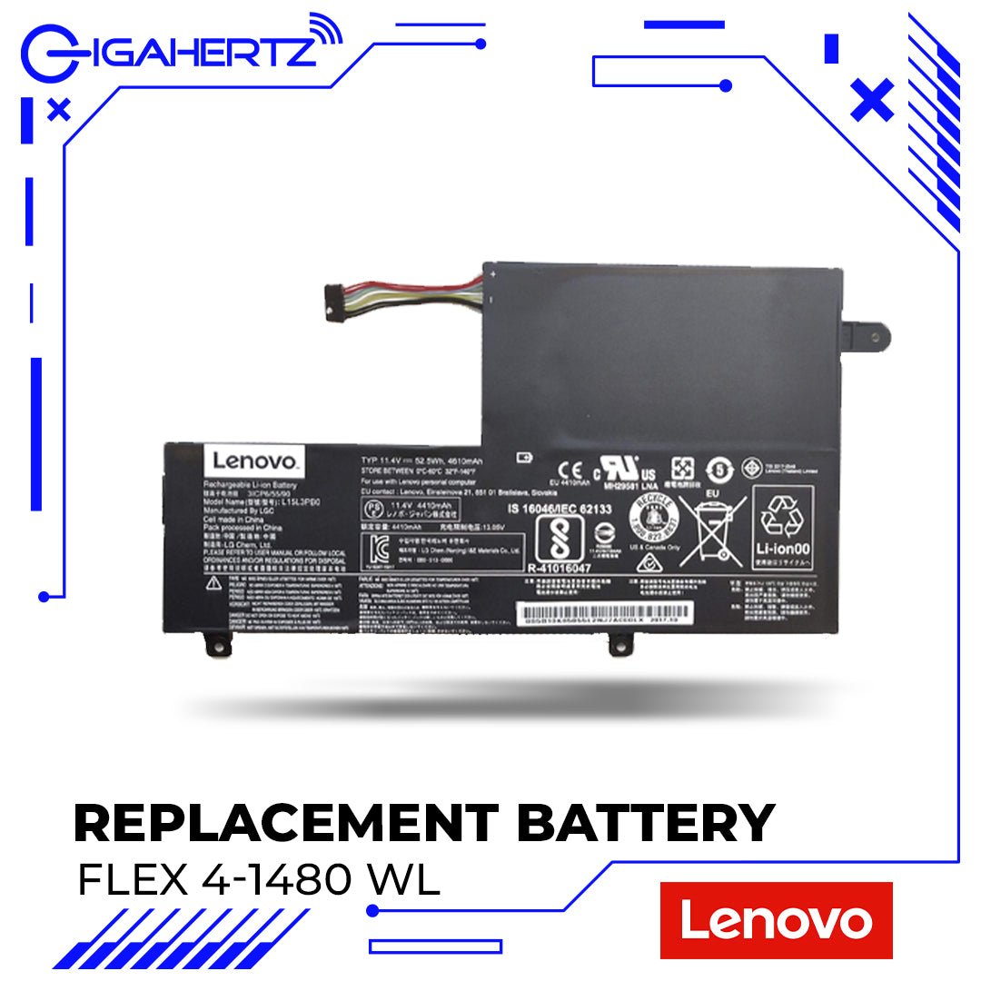 Replacement Battery for Lenovo Flex 4 - 1480 WL | Gigahertz