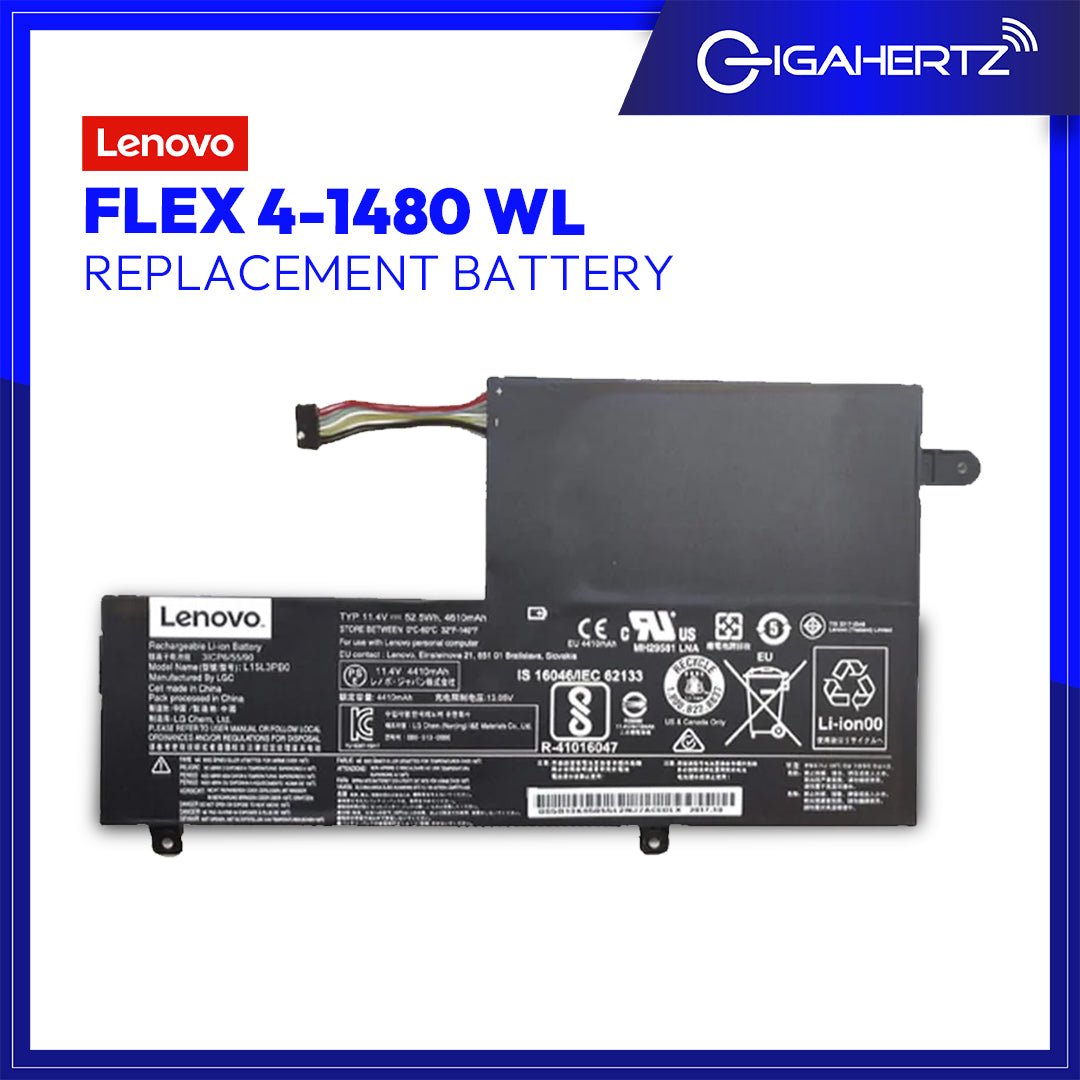 Replacement Battery for Lenovo Flex 4 - 1480 WL | Gigahertz