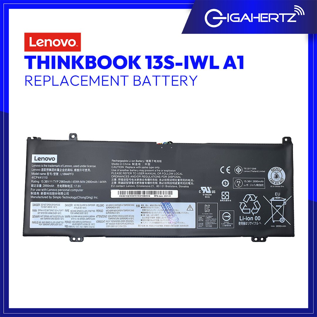 Replacement Battery for Lenovo ThinkBook 13S - IWL A1 | Gigahertz