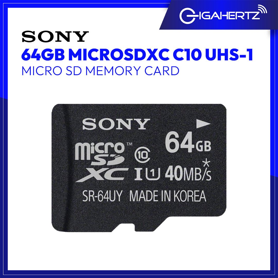 Sony 64GB microSDXC Class 10 UHS - 1 Memory Card | Gigahertz